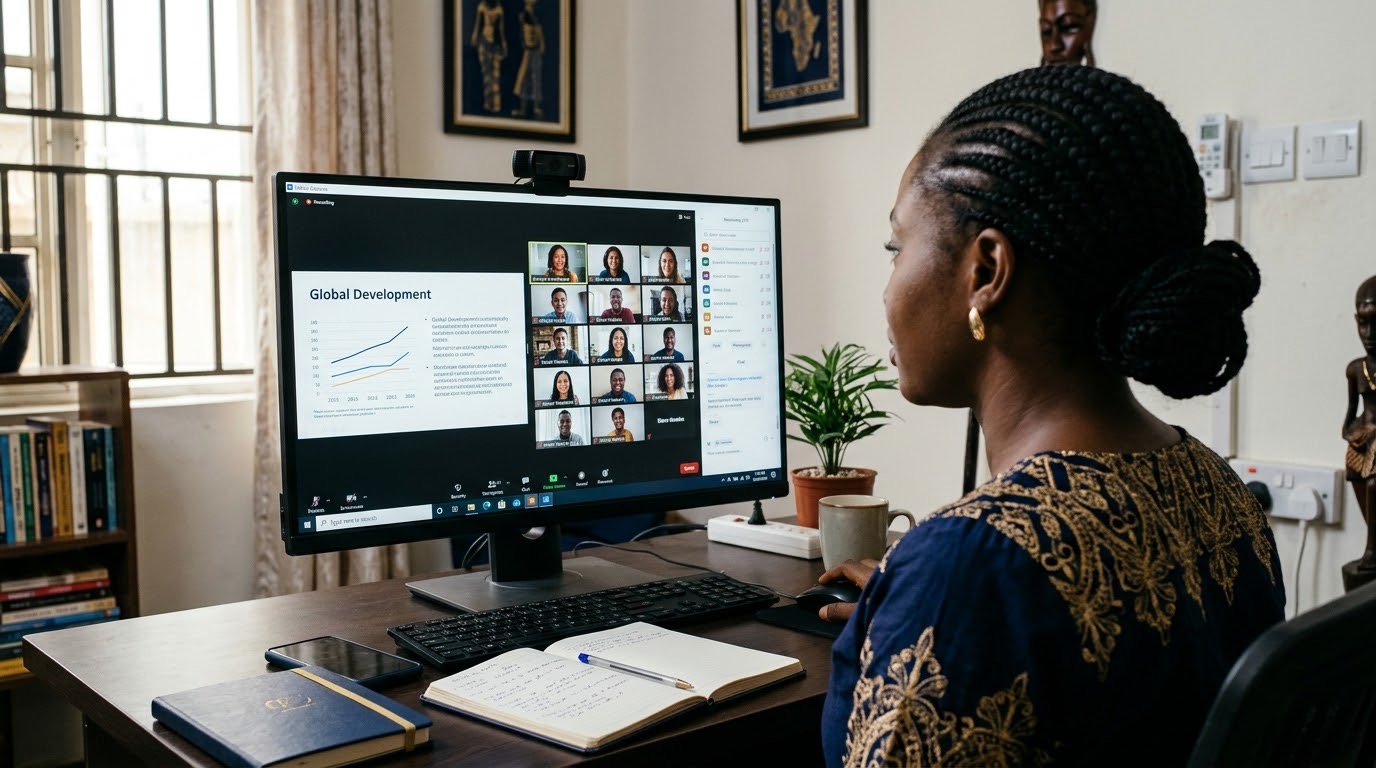 Learner taking part in a virtual classroom session
