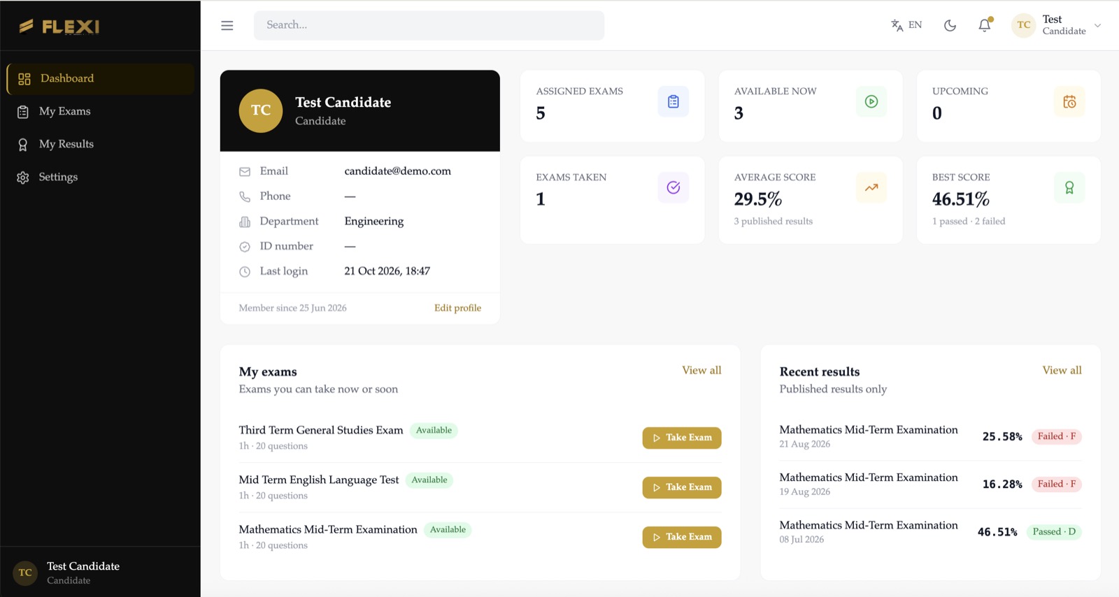 Candidate portal