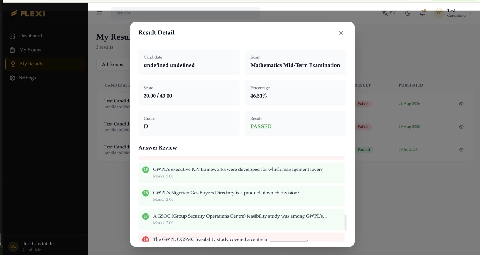 Result review